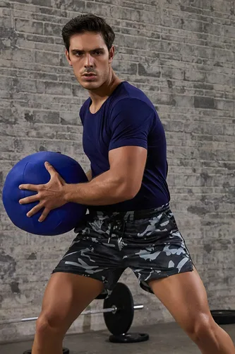 Miniatura 2 de COOFANDY Paquete de 2 pantalones cortos de entrenamiento de gimnasio para hombre, pantalones de malla ligeros para culturismo, entrenamiento