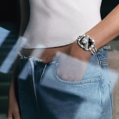 Miniatura 9 de Surace - Correa compatible con Apple Watch de 1.57 pulgadas para mujer series 6, 5 y 4, brazalete de eslabones brillantes con diamantes de brillo