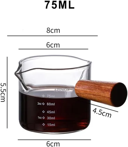 Miniatura 6 de Ochine Vasos de chupito de espresso, vaso medidor, vaso de chupito de espresso, 3.4 fl oz, jarra triple para barista, boquilla individual, vaso