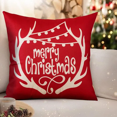 Miniatura 2 de OTOSTAR Juego de 4 fundas de almohada de Navidad de 45.7 x 45.7 cm, decoración navideña de granja, fundas de almohada de Navidad Joy Xmas Tree Let