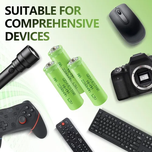 Miniatura 8 de Baterías AA recargables NIMH 1.2V Doble A 2200mAh Batería 8 Pack