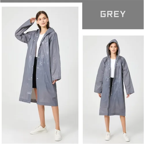 Miniatura 6 de Ponchos de lluvia para adultos, mujeres y hombres (paquete de 2 a 5), impermeables reutilizables de EVA con capucha, equipo de lluvia portátil