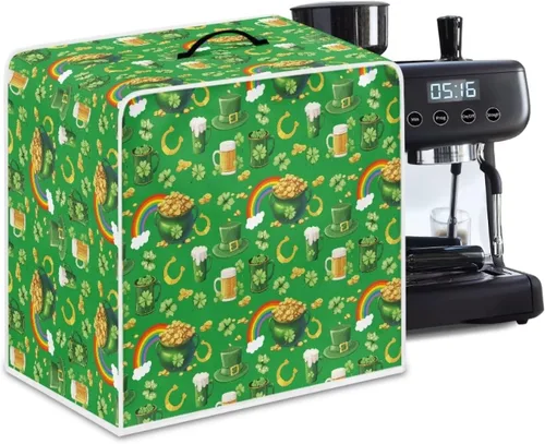 Miniatura 42 de Funda para cafetera, poliéster, azul, se adapta a la mayoría de máquinas de café estándar, protector resistente al polvo, huellas dactilares