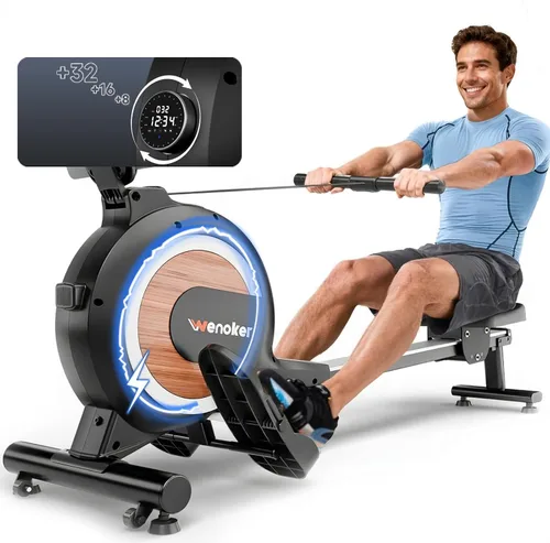Miniatura 9 de Wenoker Rowing Machine for Home, Magnetic Rower Machine, 350 LB Weight Capacity, 16-Level Silent Resistance Row Machine for Gym Exercise
