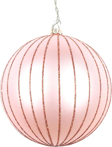 Miniatura 58 de Vickerman Adorno navideño de bola de avena mate con purpurina de 5 pulgadas. Incluye 4 piezas por bolsa.