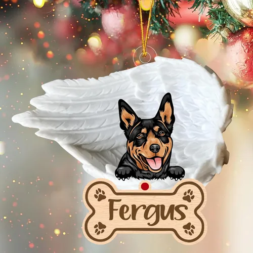 Miniatura 52 de Adorno de perro afgano de 1 ángel, adorno acrílico 2D personalizado conmemorativo para perros, regalo por pérdida de mascotas, regalo