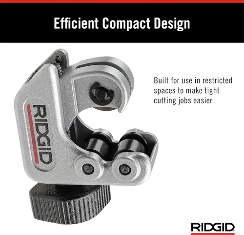 Miniatura 4 de Ridgid - CC247 RIDGID 40617 Modelo 101 Cortador de Tubos para Espacios Reducidos, Cortador de Tubos de 1/4 pulgada a 1-1/8 pulgadas Plateado