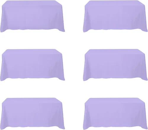 Miniatura 198 de BRILLMAX 6 Pack de Manteles Azul Marino para Mesas Rectangulares de 8 Pies 90 x 156 Pulgadas - 8 pies Mantel Rectangular a Granel de Lino