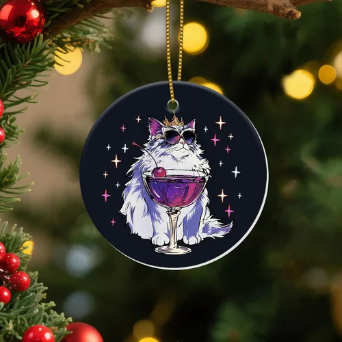Miniatura 22 de Adornos Colgantes de Navidad Ho-Ho-Ho de 2 Lados Impresos 2025, Regalos de Terror de Navidad para Amantes de las Películas, Adorno de Cerámica