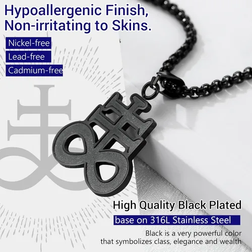 Miniatura 28 de PROSTEEL Satanic Jewelry Upside Down Cross Necklace for Men Women, 316L Stainless Steel/925 Sterling Silver Inverted Cross/Leviathan Cross Pendant