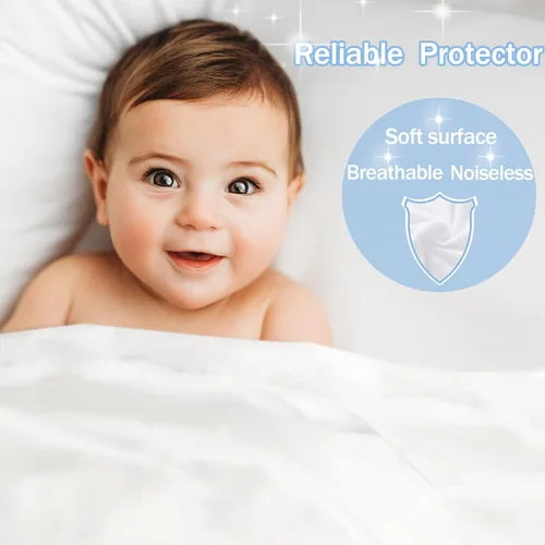 Miniatura 2 de Protector de colchón impermeable de tamaño individual - Funda ajustada para colchón, silenciosa, transpirable y lavable a máquina con bolsillos