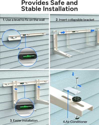 Miniatura 3 de Soporte de montaje en pared para minisplit dividido, soporte de pared resistente para sistemas de bomba de calor de aire acondicionado de 7000 Btu a