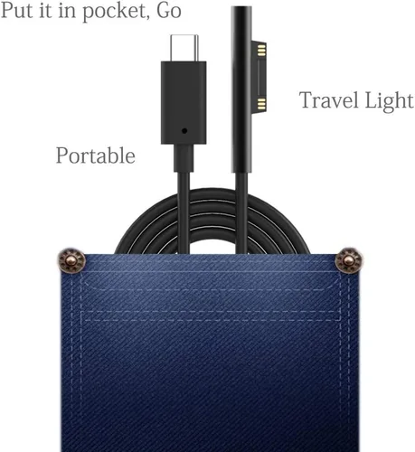 Miniatura 2 de MOCOST Microsoft Surface Connect a USB-C PD 15 V Cable de carga compatible con Microsoft Surface Pro Series, Surface Book Series, Surface Laptop