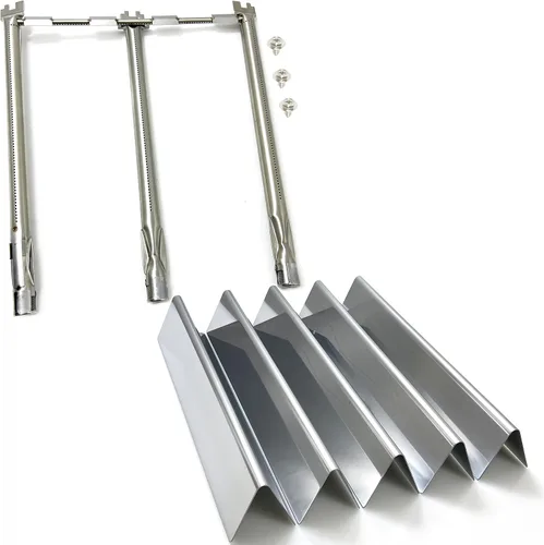 Miniatura 8 de Kit DG271 - Barras aromatizantes de acero porcelánico 7635 de 15.3 pulgadas y tubos de quemador de parrilla de acero inoxidable 69785 para Weber