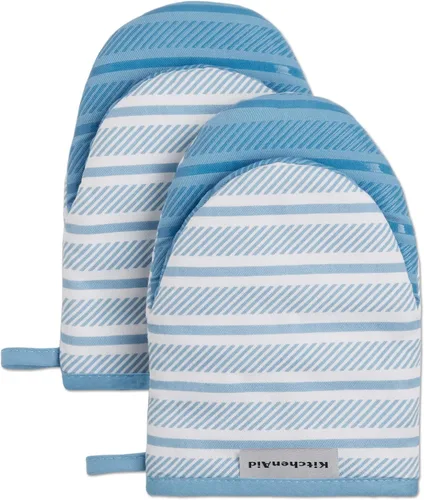 Miniatura 10 de KitchenAid Albany - Juego de 2 manoplas para horno mini, color pistacho, 5.5 x 8 pulgadas