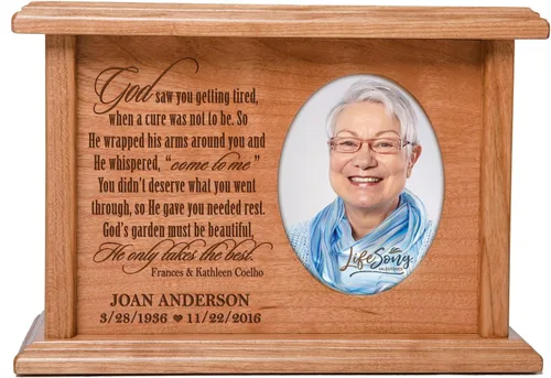 LifeSong Milestones Urnas para cenizas, urnas femeninas adultas para cenizas, marco de fotos personalizado para adultos, urnas de cremación grabadas