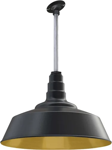 Miniatura 22 de Steel Lighting Co. Manhattan Warehouse Light Lámpara colgante montada en el techo Cúpula de 20 pulgadas Montaje al ras Luz de granero