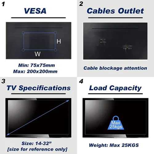 Miniatura 6 de Soporte de pared para TV Suptek con inclinación para la mayoría de pantallas LED, LCD y plasma de 14 a 42 pulgadas con VESA máx. de 200 x 200 mm