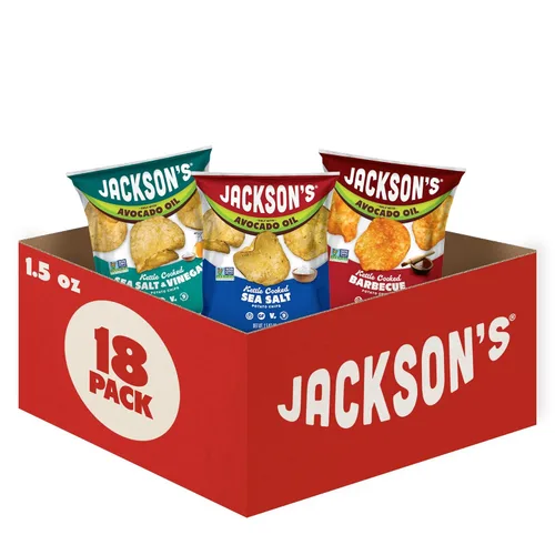 Miniatura 10 de Jackson's Classic Kettle - Papas fritas (paquete variado, 1.5 onzas, paquete de 10), hechas con aceite de aguacate premium, sal marina, sal