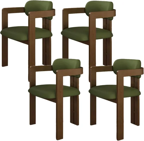 Miniatura 36 de Juego de sillas de comedor de madera, sillas de comedor modernas, silla de cocina tapizada, silla auxiliar de granja con brazos, para sala de estar