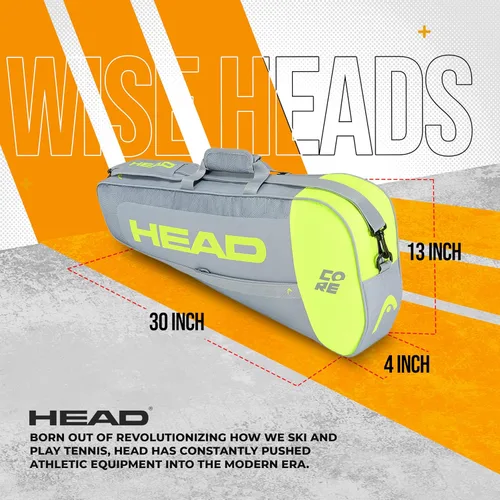 Miniatura 3 de Head Core 3R Pro, bolsa para raquetas de tenis Gris/Amarillo