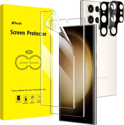 Miniatura 9 de JETech Protector de pantalla para Samsung Galaxy S22 Ultra 5G de 6.8 pulgadas con protector de lente de cámara, película de TPU flexible, compatible