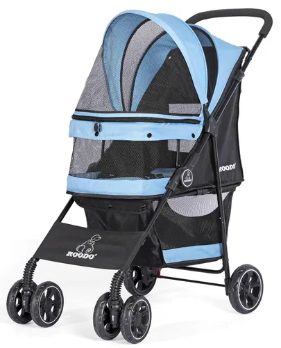 Miniatura 11 de ROODO Cochecito de 4 Ruedas para Perros y Gatos Mascotas, el Mejor Ligero Plegable Compacto Portátil Jogger Todo Terreno Viaje Equipo para Mascotas