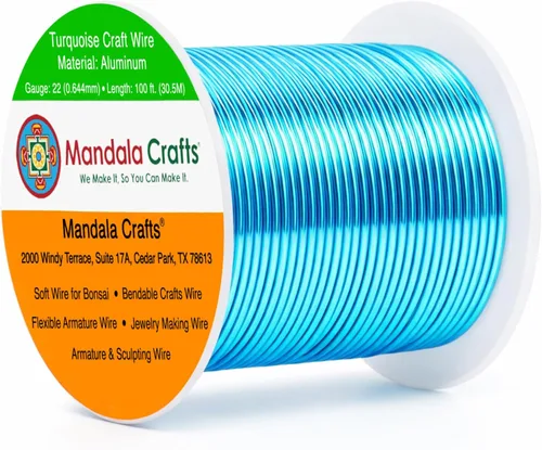 Miniatura 286 de Mandala Crafts - Alambre de aluminio anodizado de 8 calibre para hacer joyas - 9.75 m de alambre flexible negro colorido - Flexible para bonsái