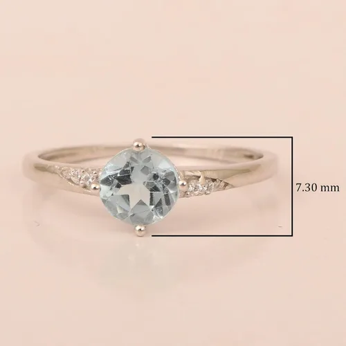 Miniatura 4 de Solitaire - Anillo de compromiso de plata de ley 925 con piedras preciosas naturales de citrino multielección, Gema