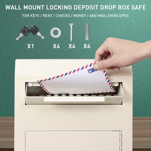 Miniatura 4 de KYODOLED Depository - Buzón de correo para colgar en la pared, caja de seguridad de alta resistencia, caja de correo de acero asegurado con bloqueo