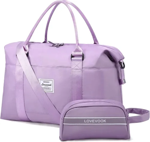 Miniatura 15 de LOVEVOOK Bolsa de fin de semana para mujer, bonita bolsa de viaje para gimnasio, bolsa de viaje con bolsa de artículos de tocador, bolsa