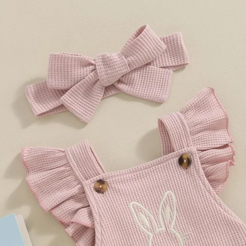 Miniatura 4 de Ropa de verano para bebé recién nacida, con volantes, sin mangas, con diadema