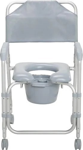 Miniatura 3 de Drive Medical 11114KD-1 - Silla de ducha con ruedas, color gris