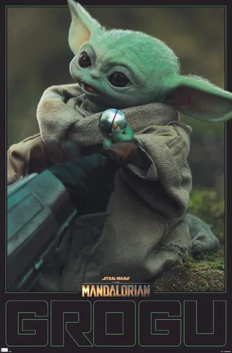 Miniatura 12 de Trends International Star Wars: The Mandalorian Season 2 - Póster de pared Grogu, 22.4 pulgadas de largo x 14.7 pulgadas, versión enmarcada