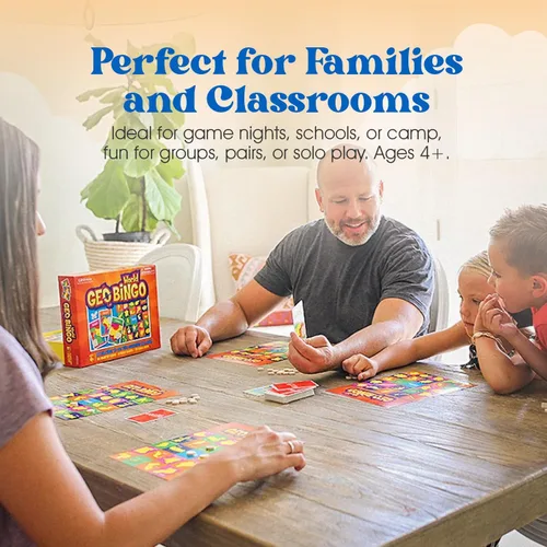 Miniatura 4 de GeoToys GeoBingo, USA Bingo para niños de 4 años en adelante, juego de geografía para el hogar, escuela o campamento, divertido juego educativo