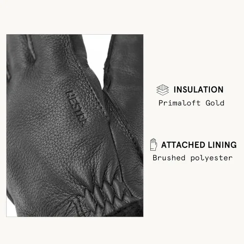 Miniatura 4 de Hestra mens Mens Leather Work Gloves Deerskin Primaloft Rib Winter Glove