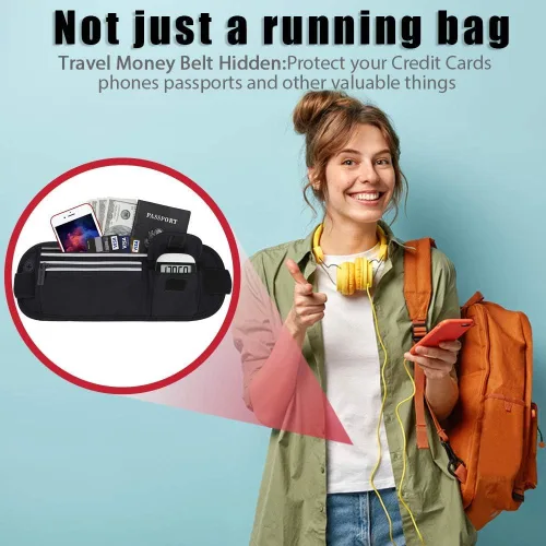 Miniatura 5 de Riñonera delgada para correr para mujeres y hombres, cintura reflectante para caminar, fitness, entrenamiento, ejercicio, resistente al agua