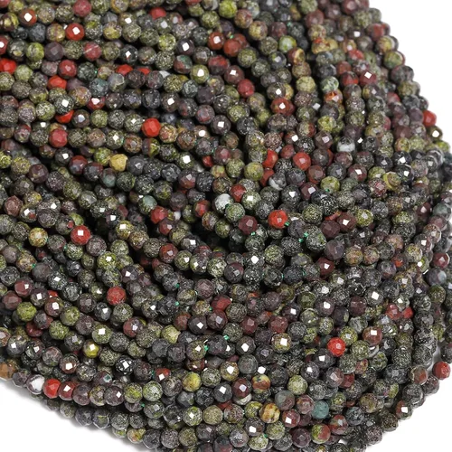 Miniatura 91 de 180 piezas 2mm Cuentas de piedras preciosas de turquesa africana natural facetada redonda suelta para hacer joyas