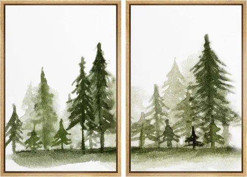 Miniatura 104 de SIGNWIN Lienzo enmarcado para pared, juego de arte sereno de paisaje de pantanos, ilustración rústica, arte moderno, minimalismo, decorativo