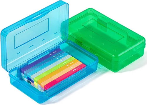 Miniatura 40 de Mr. Pen - Cajas de lápices transparentes, paquete de 6, 7.9 x 4.5 x 2.4 pulgadas, azul transparente, tapa hermética, organizador de cajas de lápices