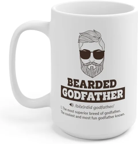 Miniatura 7 de Panvola Taza con definición de padrino barbudo, regalo de ahijado, ahijado, ahijada, bautizo, bautismo, día del padre, apreciación de la barba