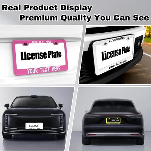 Miniatura 5 de Marco de matrícula personalizado – Etiqueta metálica de alta calidad para automóvil con tu texto, placas personalizadas de 12 x 6 pulgadas, marcos