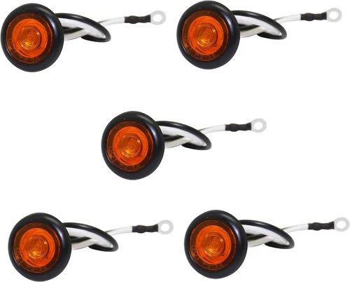 Miniatura 6 de MAXXHAUL 50570 - 10 luces LED de 3/4 pulgadas redondas de espacio libre y marcador lateral ámbar para caravanas de 12 V CC, remolques, caravanas