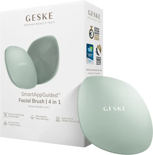 Miniatura 15 de GESKE SmartAppGuided™ Cepillo facial 4 en 1 Cepillo de limpieza facial profesional Cepillo facial de silicona para limpieza de la piel Rosado