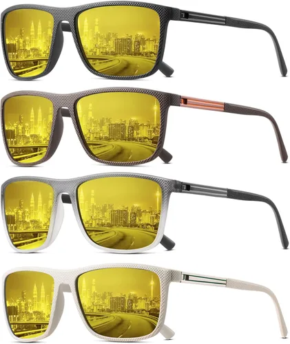 Miniatura 8 de Gafas polarizadas de conducción de visión nocturna para hombre, lentes amarillas HD, antideslumbrantes, gafas ligeras, marco de lentes