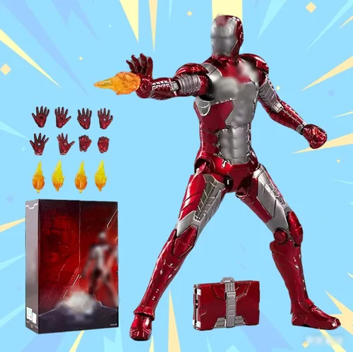 Miniatura 11 de LonullyMege MK46Ironman - Figuras de acción de 7 pulgadas, todas las articulaciones móviles, juguetes coleccionables, pintura metálica completa