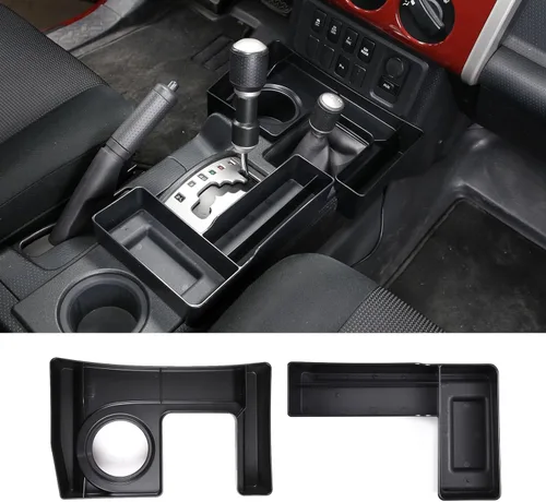 Caja de almacenamiento para palanca de cambios Toyota FJ Cruiser 2007-2021, organizador de bandeja lateral para consola de cambios, crea espacio de