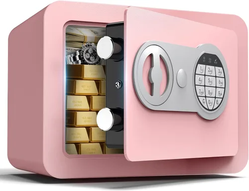 Miniatura 9 de Cajas fuertes pequeñas para el hogar, caja fuerte pequeña mini con ranura para monedas, cajas fuertes personales para dinero, efectivo, documentos