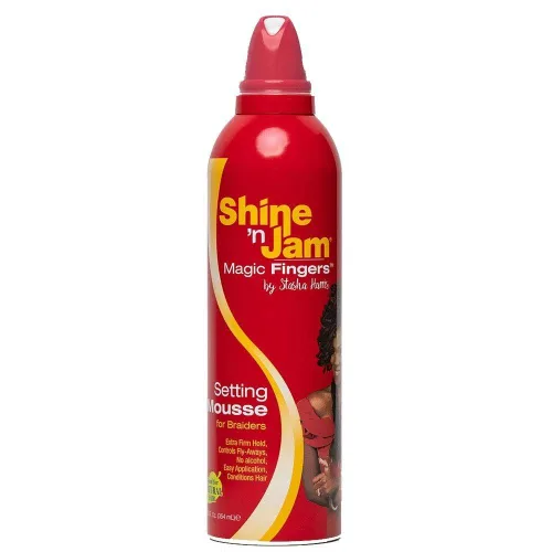 Miniatura 5 de AmPro Shine-N-Jam Magic Fingers Setting Mousse para trenzadores de 12 onzas líquidas (paquete de 4)