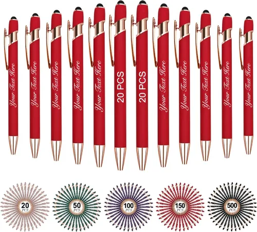 Miniatura 51 de Bolígrafos personalizados personalizados con nombre y texto a granel, 10 bolígrafos personalizados con grabado gratis, regalo para mujeres